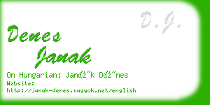 denes janak business card